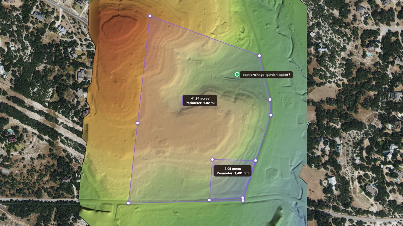 Elevation surface of a site used for stockpile volume measurement